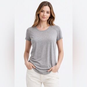 Vince Gray Short Sleeve Tee Relaxed Minimalist Quiet Luxury Top Medium